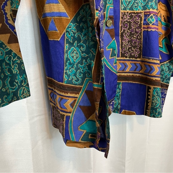 August Max Aztec Lightweight Button Down Shirt - Size 1X - Picture 4 of 9